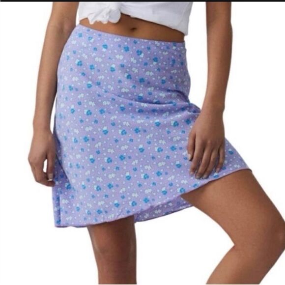 Free people NWT IRL Floral Mini Slip Skirt in Ice Combo size 12 - Picture 1 of 6